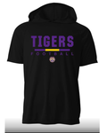 BLACK SHORT SLEEVE DRI-FIT HOODIE T-SHIRT
