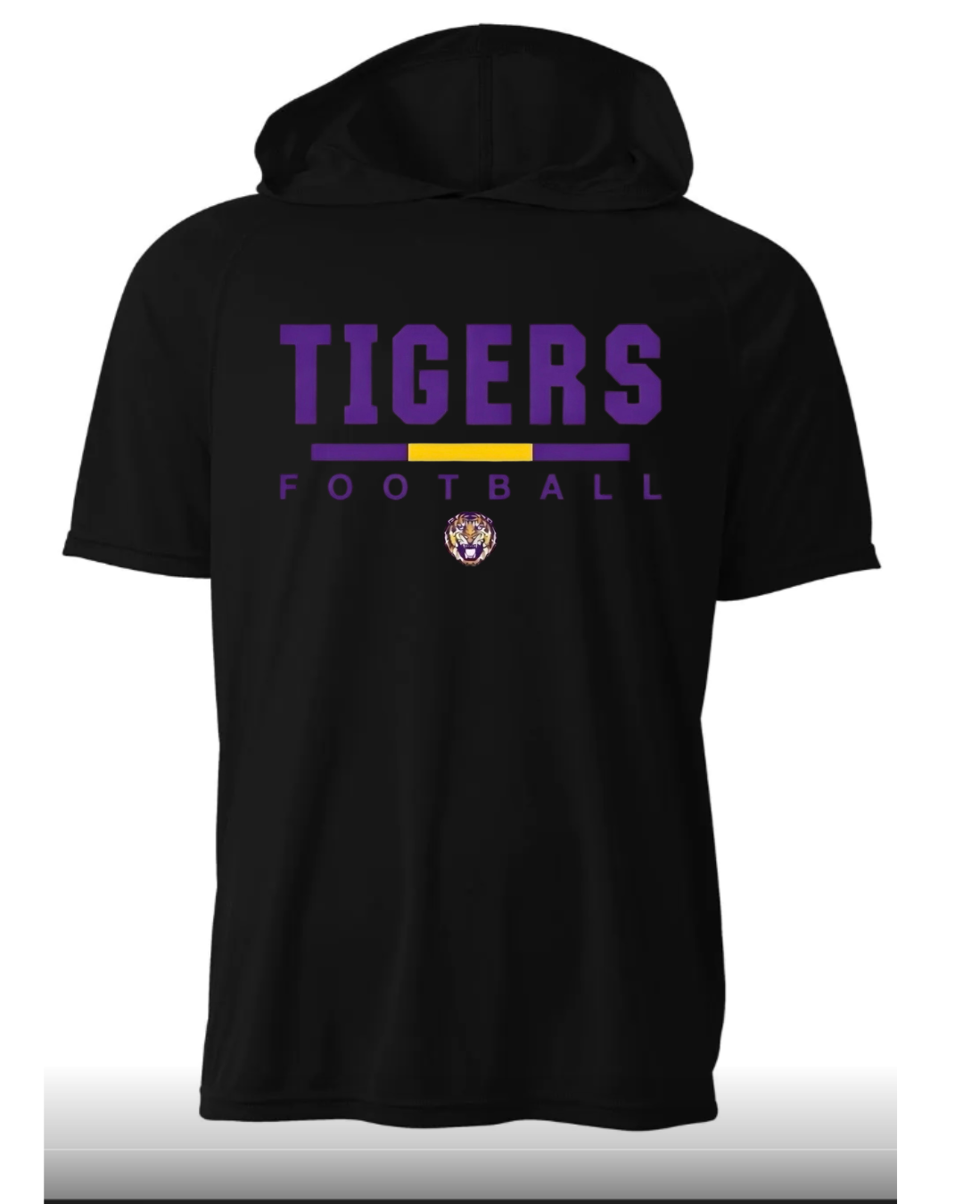 BLACK SHORT SLEEVE DRI-FIT HOODIE T-SHIRT