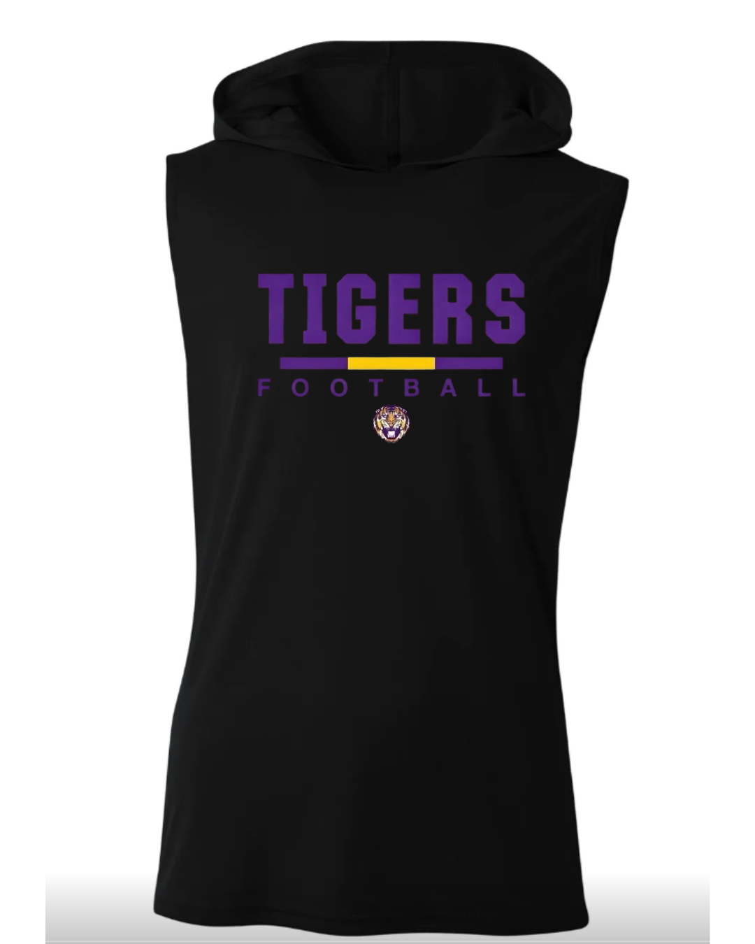 BLACK SLEEVELESS DRI-FIT HOODIE T-SHIRT