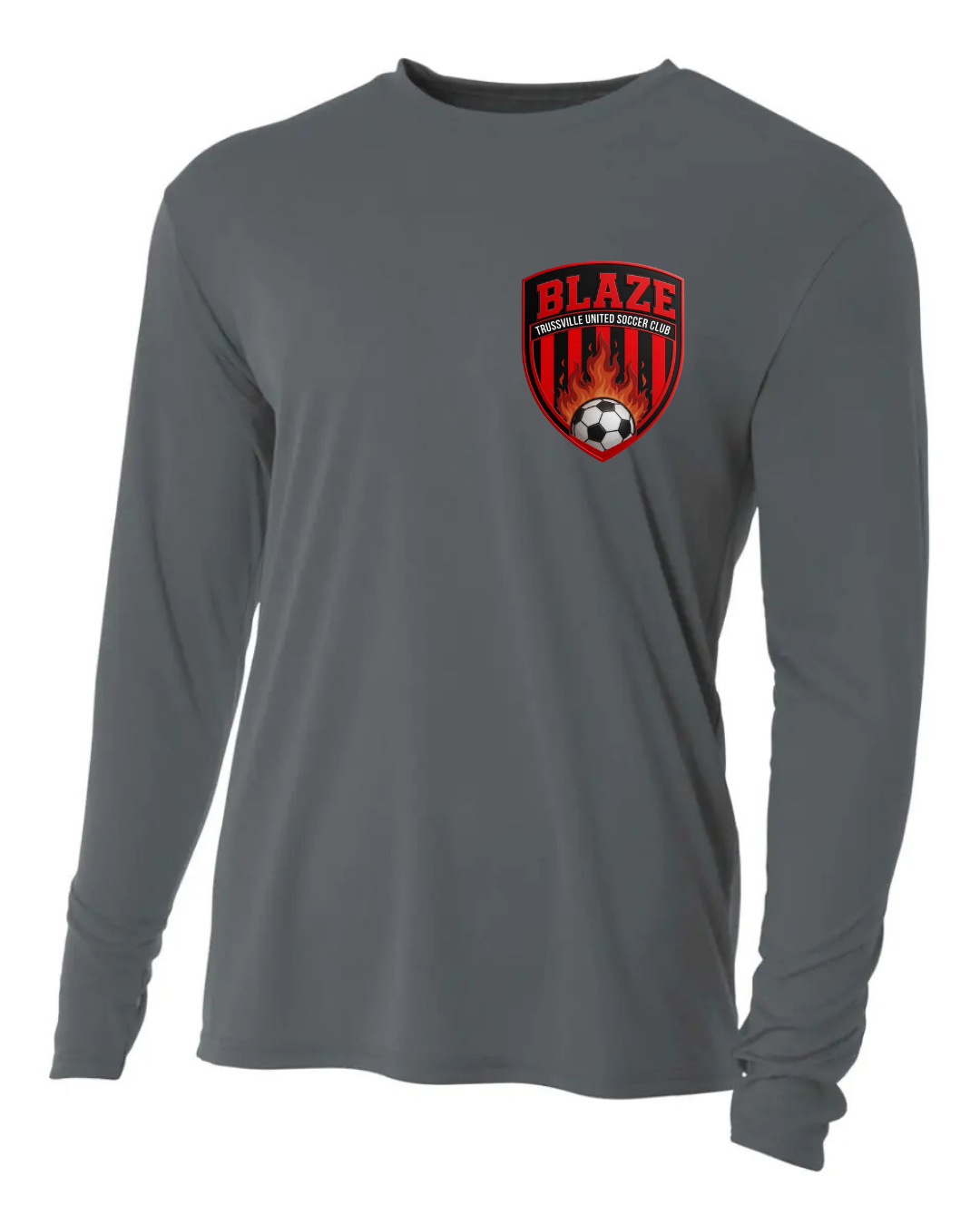 BLAZE A-4 LONG SLEEVE DRI FIT T-SHIRT GRAPHITE