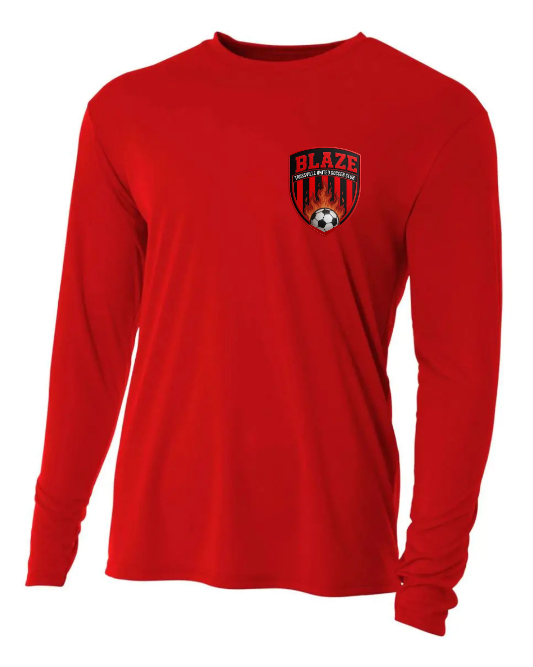 BLAZE A-4 LONG SLEEVE DRI FIT RED