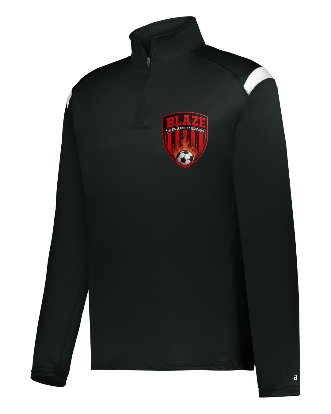 BLAZE BADGER ON THE RISE 1/4 ZIP PULLOVER BLACK