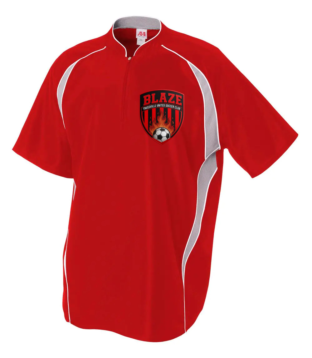 BLAZE RED AND GRAY CAGE JACKET SHORT SLEEVE