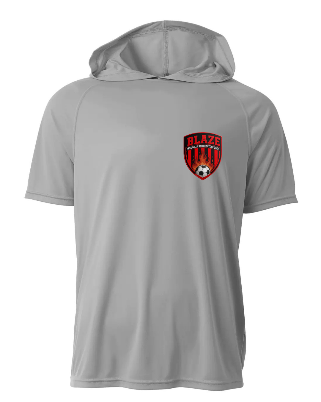 BLAZE DRI FIT HOODIE T-SHIRT SILVER