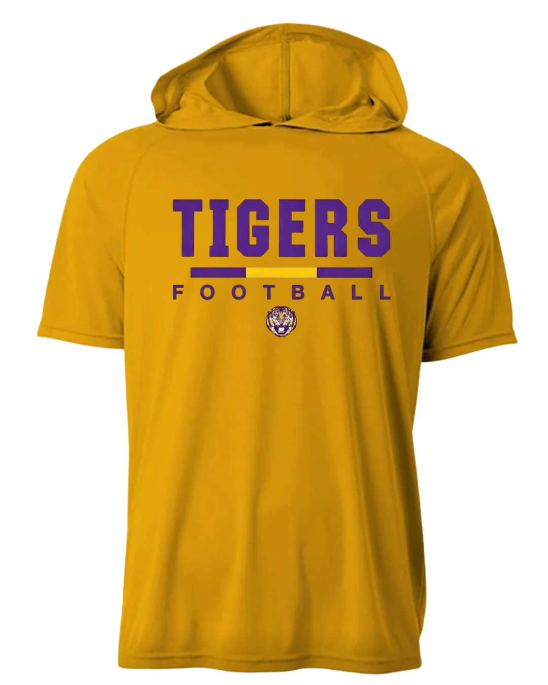 GOLD SHORT SLEEVE DRI-FIT HOODIE T-SHIRT