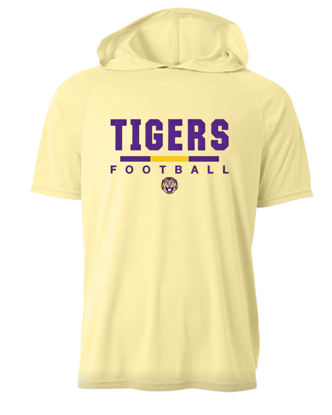 LIGHT YELLOW DRI-FIT SHORT SLEEVE HOODIE T-SHIRT