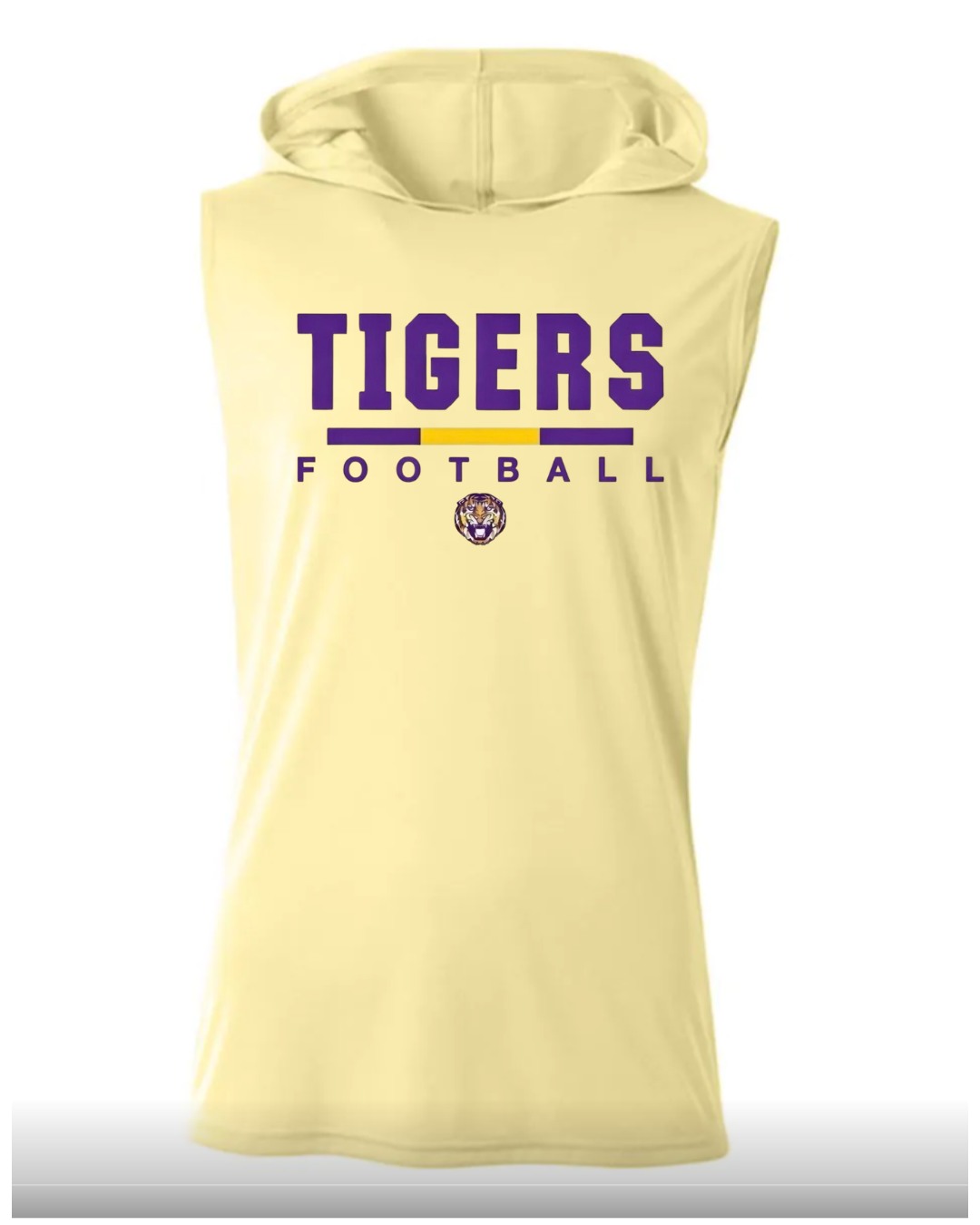 LIGHT YELLOW SLEEVELESS DRI-FIT HOODIE T-SHIRT