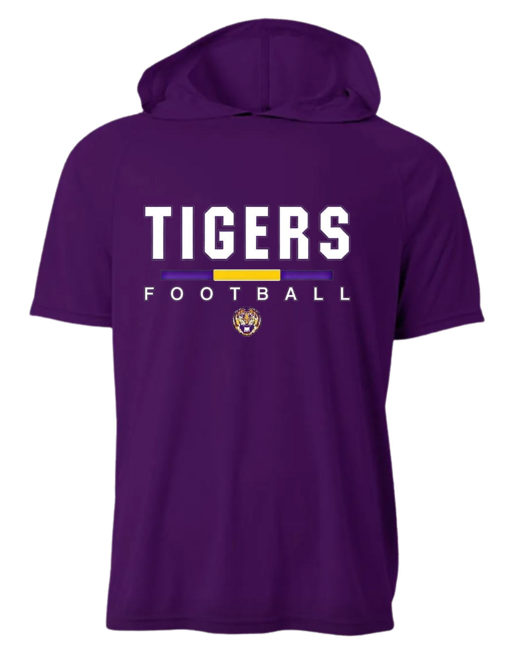 PURPLE SHORT SLEEVE DRI-FIT HOODIE T-SHIRT
