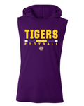PURPLE SLEEVELESS DRI FIT HOODIE T-SHIRT