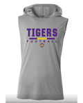 SILVER SLEEVELESS DRI-FIT HOODIE T-SHIRT