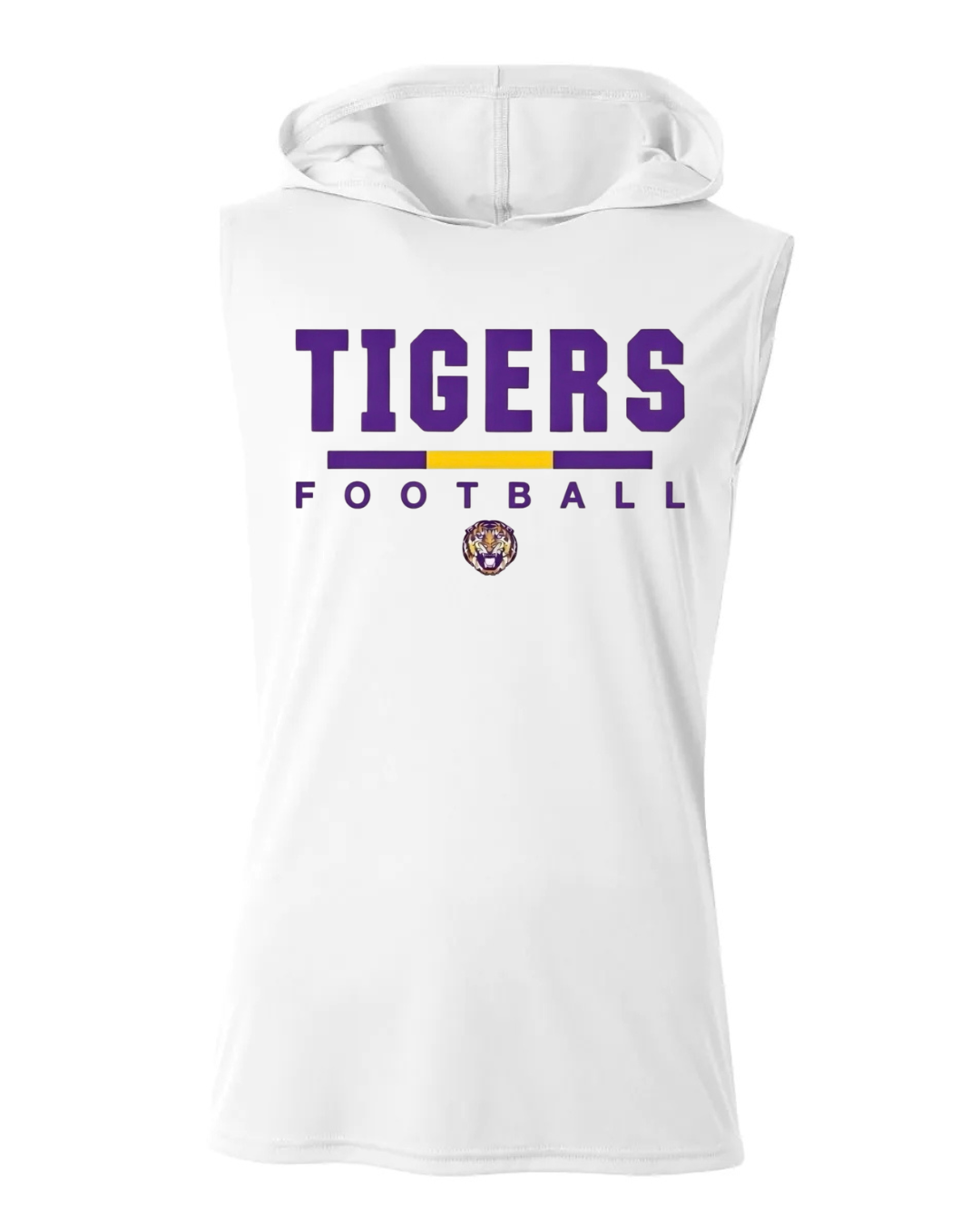 WHITE SLEEVELESS DRI-FIT HOODIE T-SHIRT