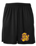 WRESTLING BLACK SHORTS WITH GOLD TIGER