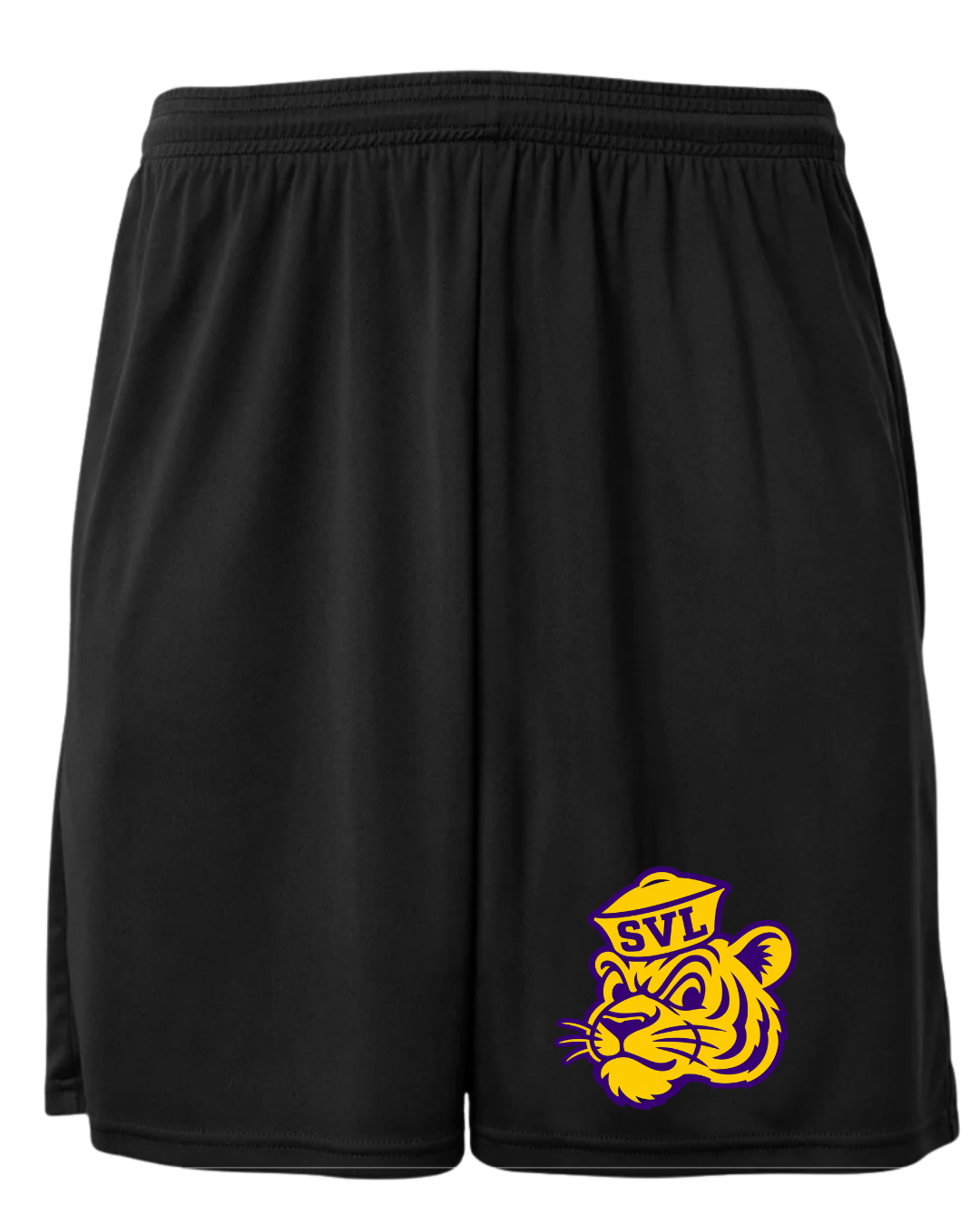 WRESTLING BLACK SHORTS WITH GOLD TIGER