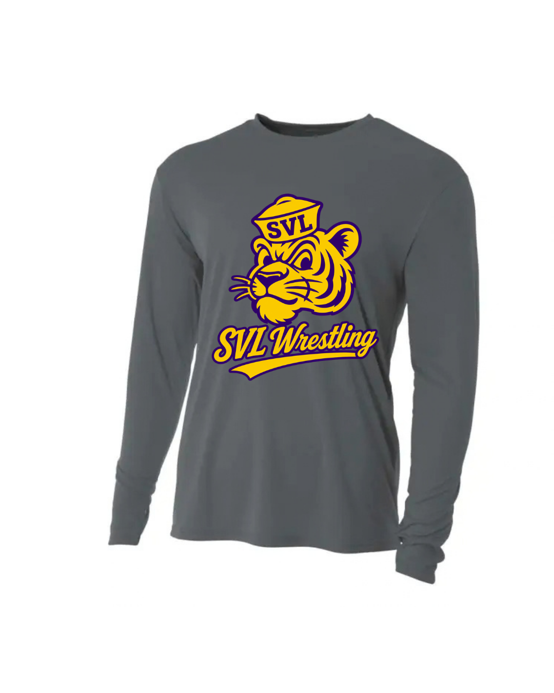 WRESTLING LONG SLEEVE GRAPHITE DRI FIT TEE SHIRT