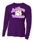 WRESTLING LONG SLEEVE PURPLE DRI FIT SCRIPT PRINT