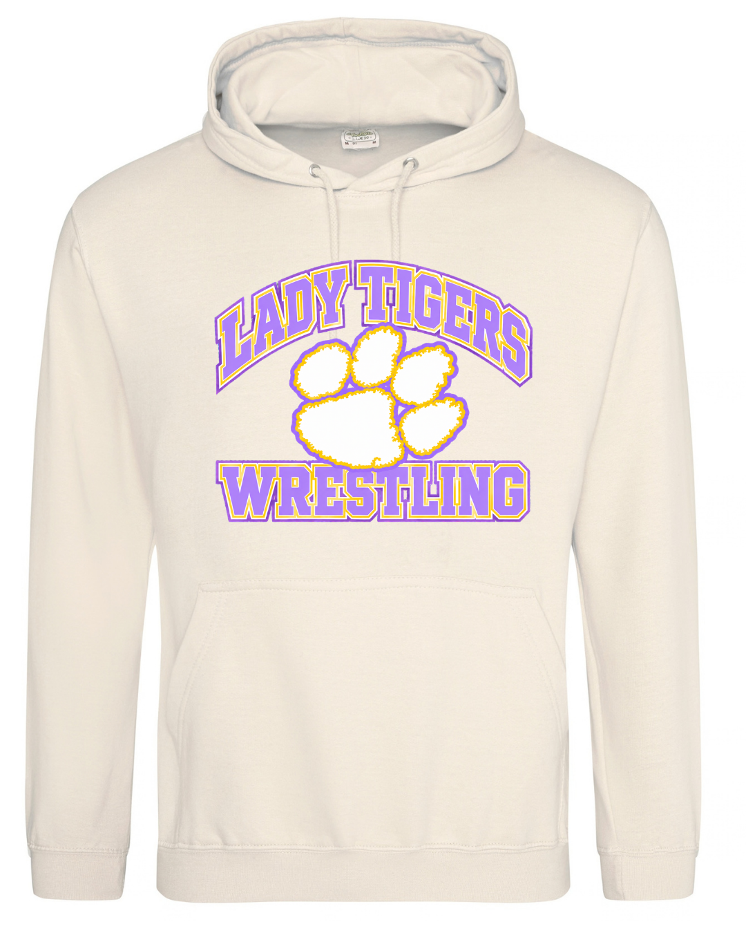 WRESTLING LADY TIGER VANILLA MILKSHAKE HOODIE PASTEL PRINT
