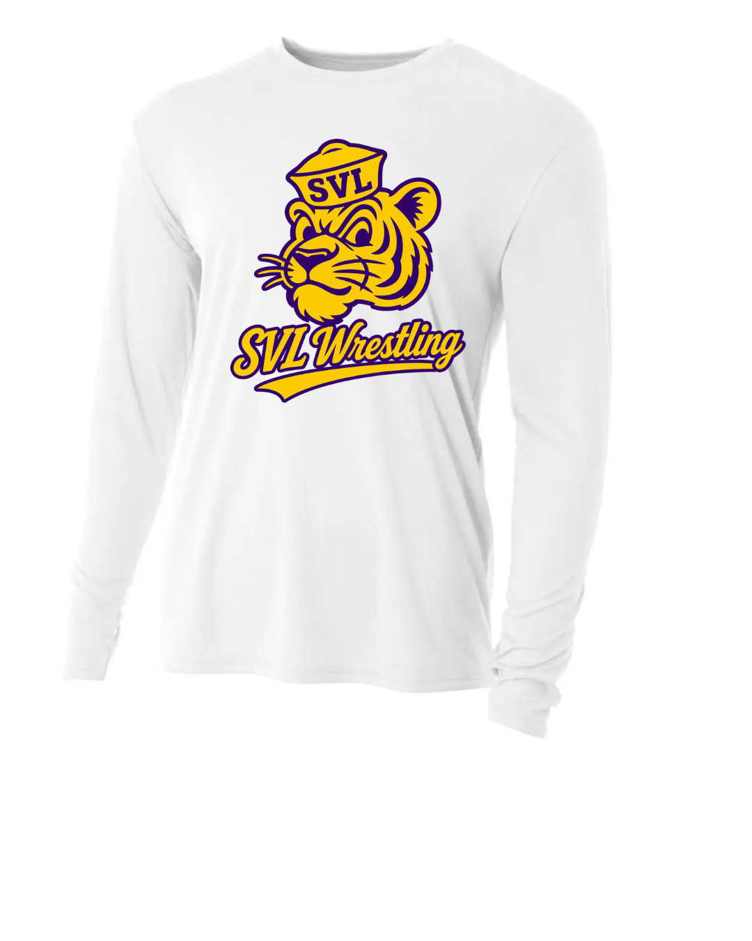 WRESTLING LONG SLEEVE WHITE DRI FIT TEE SHIRT